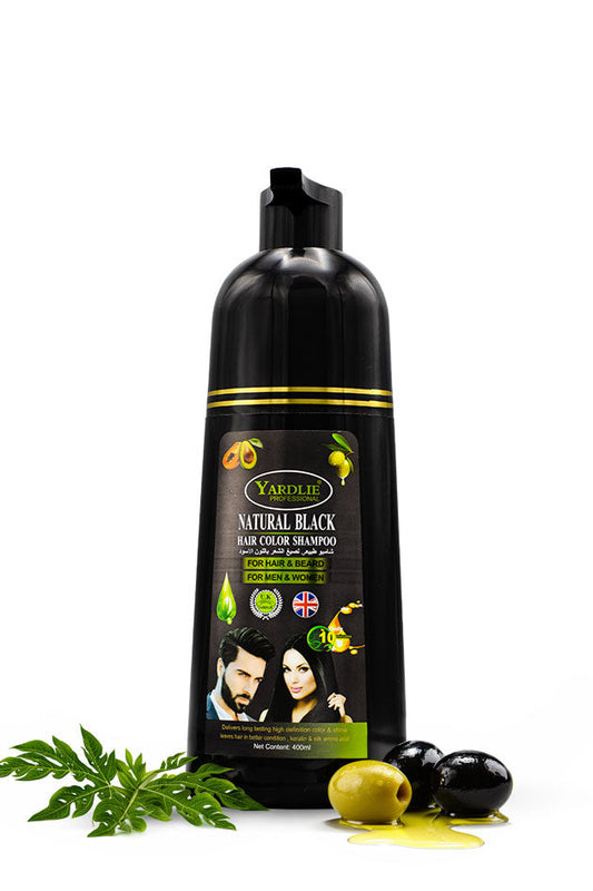Yardlie Natural Black Hair Color Shampoo for Hair and Beard 400ml